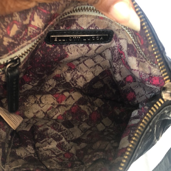 ELLIOT LUCCA black buttery soft 100% leather crossbody. Black tassels in front. - Picture 15 of 15